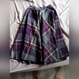 Vintage Plaid Purple Skirt
